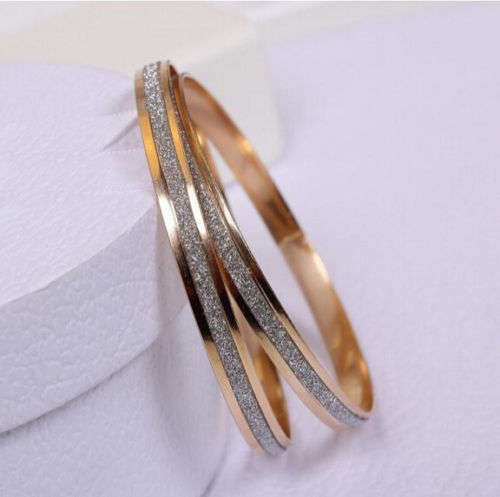 Ladies Elegant 18K Yellow Gold Plated Bangle Set ( 2x 18K Gold Plated Bangles)